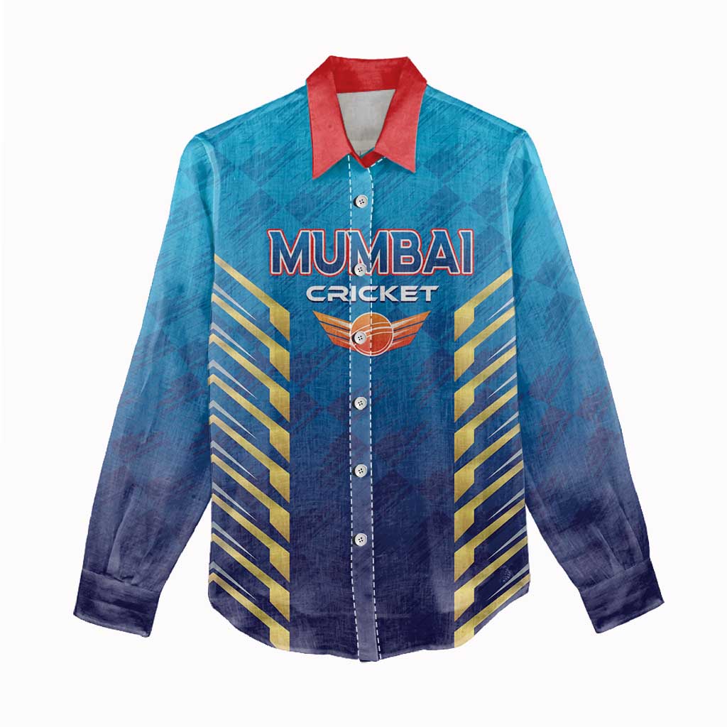 Custom Mumbai 2025 Cricket Indians Women Casual Shirt Aali Re Play Like Mumbai