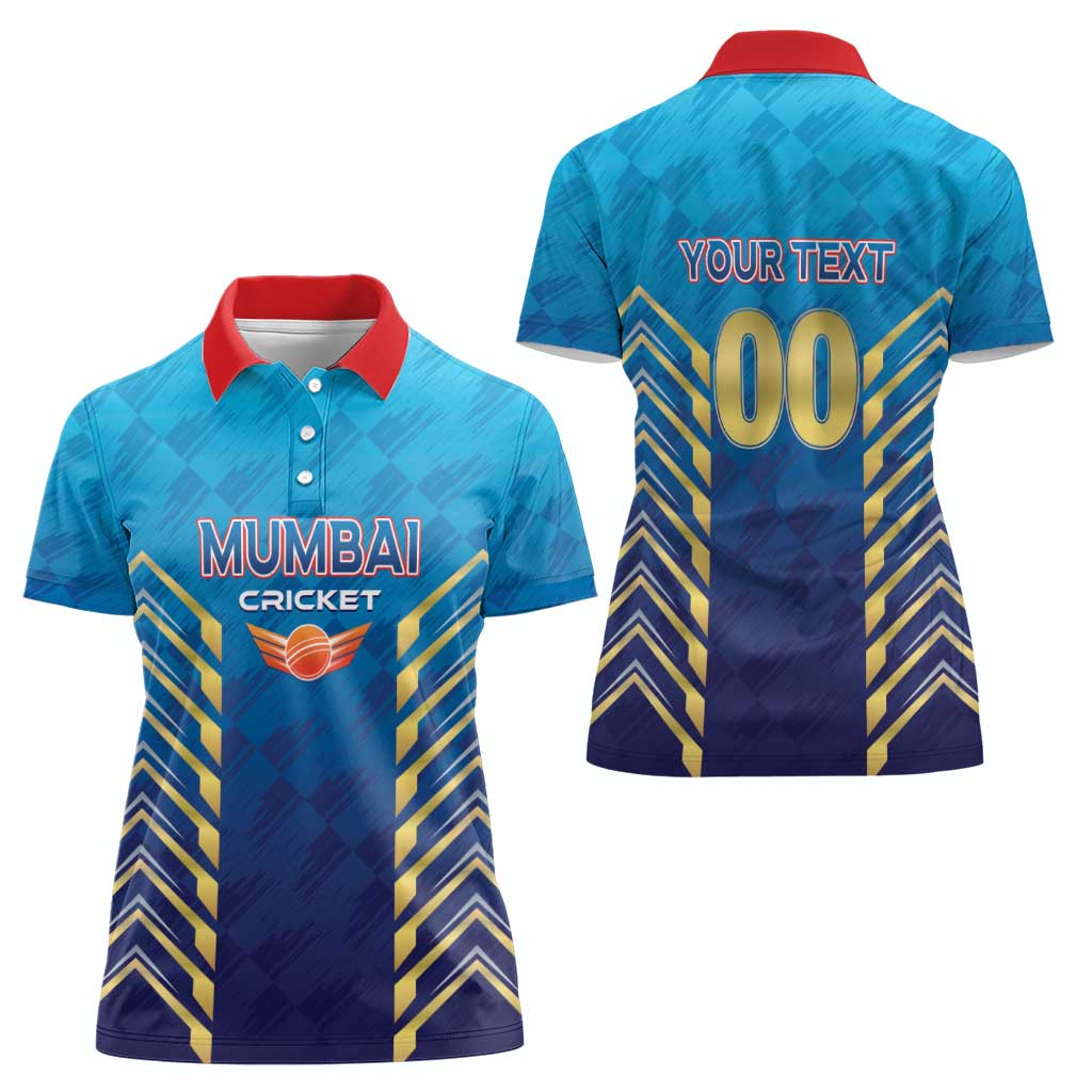 Custom Mumbai 2025 Cricket Indians Women Polo Shirt Aali Re Play Like Mumbai