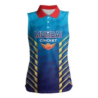 Custom Mumbai 2025 Cricket Indians Women Sleeveless Polo Shirt Aali Re Play Like Mumbai