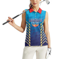Custom Mumbai 2025 Cricket Indians Women Sleeveless Polo Shirt Aali Re Play Like Mumbai