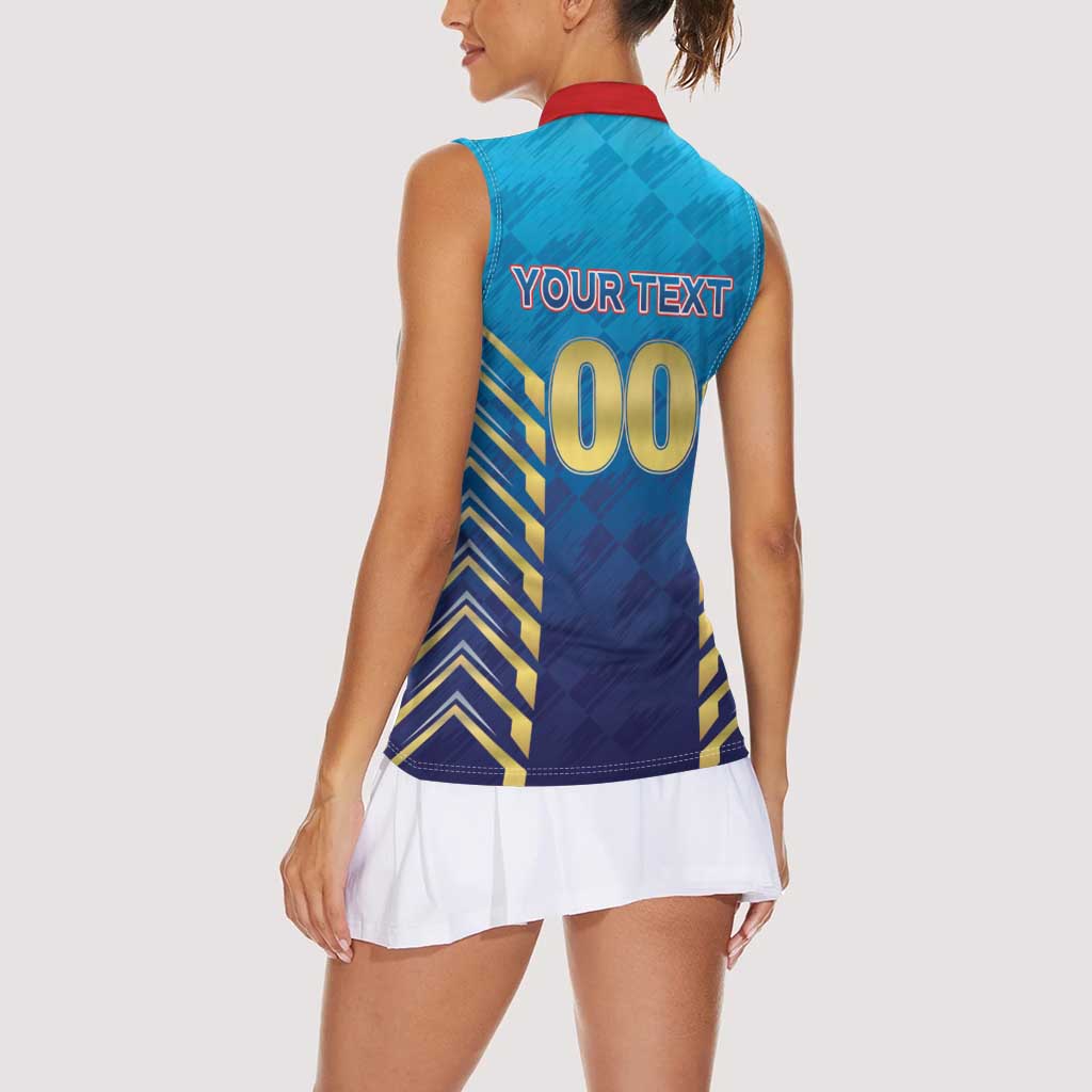 Custom Mumbai 2025 Cricket Indians Women Sleeveless Polo Shirt Aali Re Play Like Mumbai