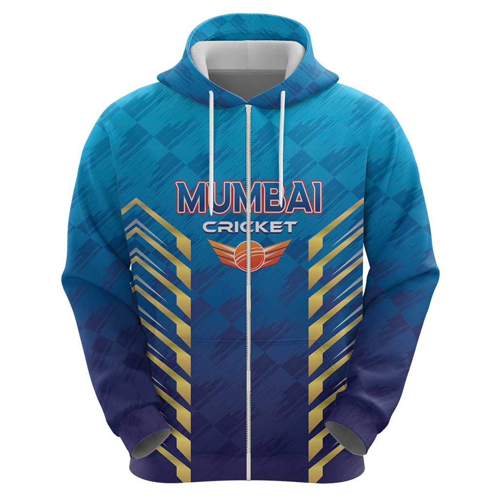 Custom Mumbai 2025 Cricket Indians Zip Hoodie Aali Re Play Like Mumbai
