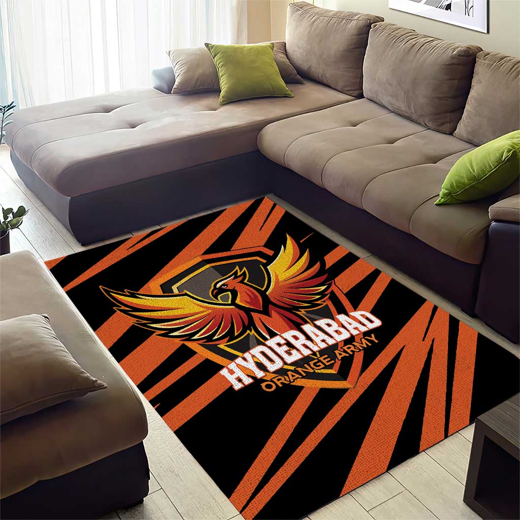 Hyderabad 2025 Cricket Sunrisers Area Rug Orange Army Play With Fire
