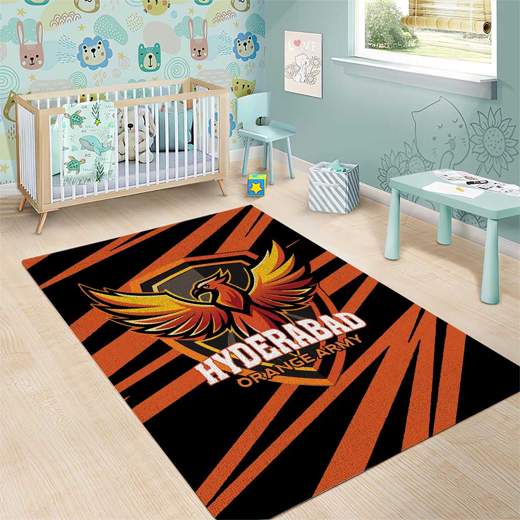Hyderabad 2025 Cricket Sunrisers Area Rug Orange Army Play With Fire
