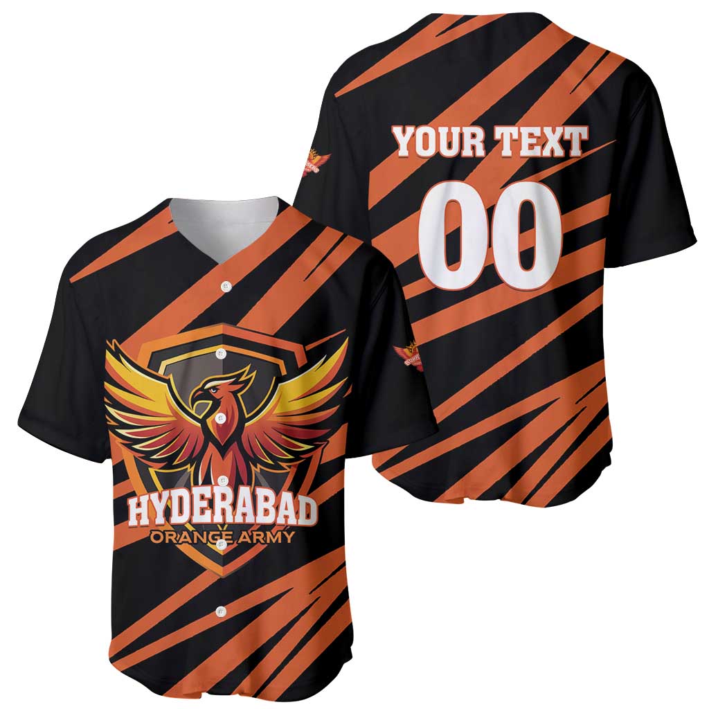 Custom Hyderabad 2025 Cricket Sunrisers Baseball Jersey Orange Army Play With Fire