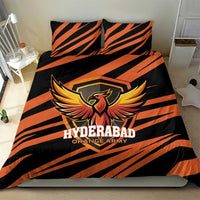 Hyderabad 2025 Cricket Sunrisers Bedding Set Orange Army Play With Fire