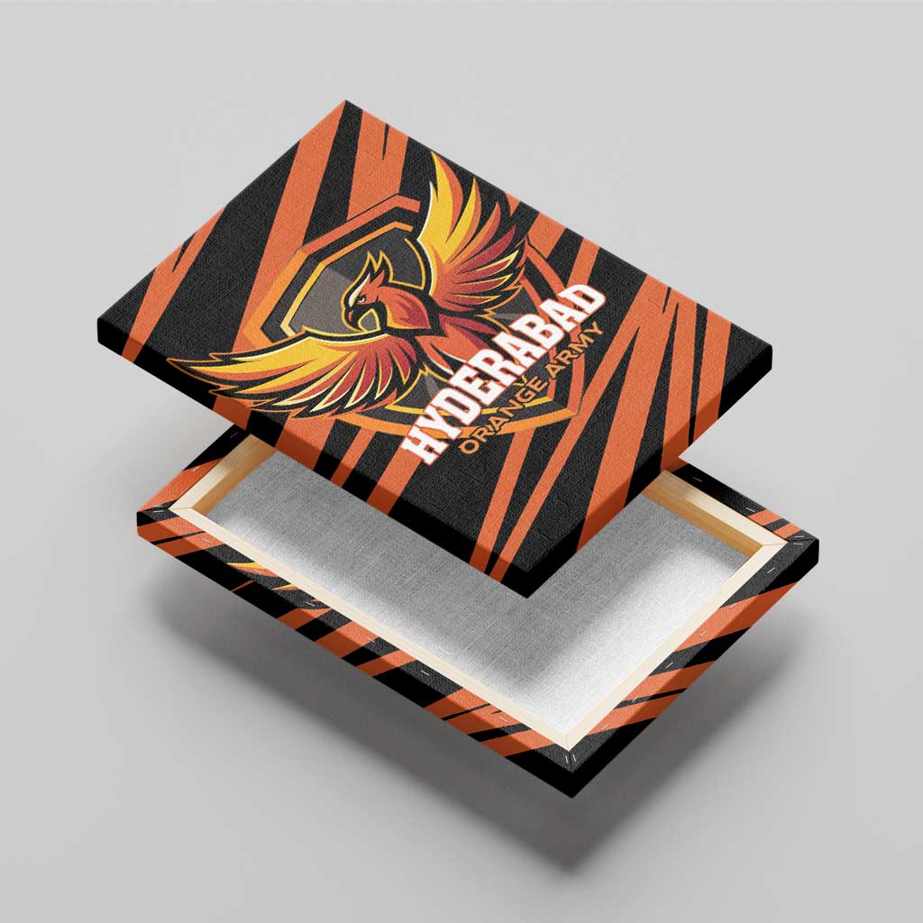 Hyderabad 2025 Cricket Sunrisers Canvas Wall Art Orange Army Play With Fire