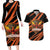 Custom Hyderabad 2025 Cricket Sunrisers Couples Matching Long Sleeve Bodycon Dress and Hawaiian Shirt Orange Army Play With Fire
