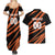 Custom Hyderabad 2025 Cricket Sunrisers Couples Matching Summer Maxi Dress and Hawaiian Shirt Orange Army Play With Fire