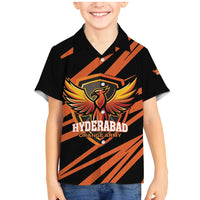 Custom Hyderabad 2025 Cricket Sunrisers Family Matching Mermaid Dress and Hawaiian Shirt Orange Army Play With Fire