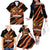 Custom Hyderabad 2025 Cricket Sunrisers Family Matching Off The Shoulder Long Sleeve Dress and Hawaiian Shirt Orange Army Play With Fire
