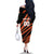 Custom Hyderabad 2025 Cricket Sunrisers Family Matching Off The Shoulder Long Sleeve Dress and Hawaiian Shirt Orange Army Play With Fire