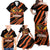 Custom Hyderabad 2025 Cricket Sunrisers Family Matching Off Shoulder Maxi Dress and Hawaiian Shirt Orange Army Play With Fire