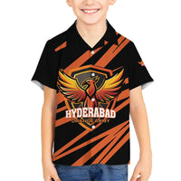 Custom Hyderabad 2025 Cricket Sunrisers Family Matching Short Sleeve Bodycon Dress and Hawaiian Shirt Orange Army Play With Fire