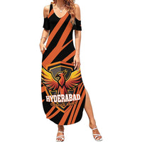 Custom Hyderabad 2025 Cricket Sunrisers Family Matching Summer Maxi Dress and Hawaiian Shirt Orange Army Play With Fire