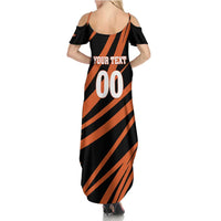 Custom Hyderabad 2025 Cricket Sunrisers Family Matching Summer Maxi Dress and Hawaiian Shirt Orange Army Play With Fire