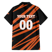 Custom Hyderabad 2025 Cricket Sunrisers Hawaiian Shirt Orange Army Play With Fire