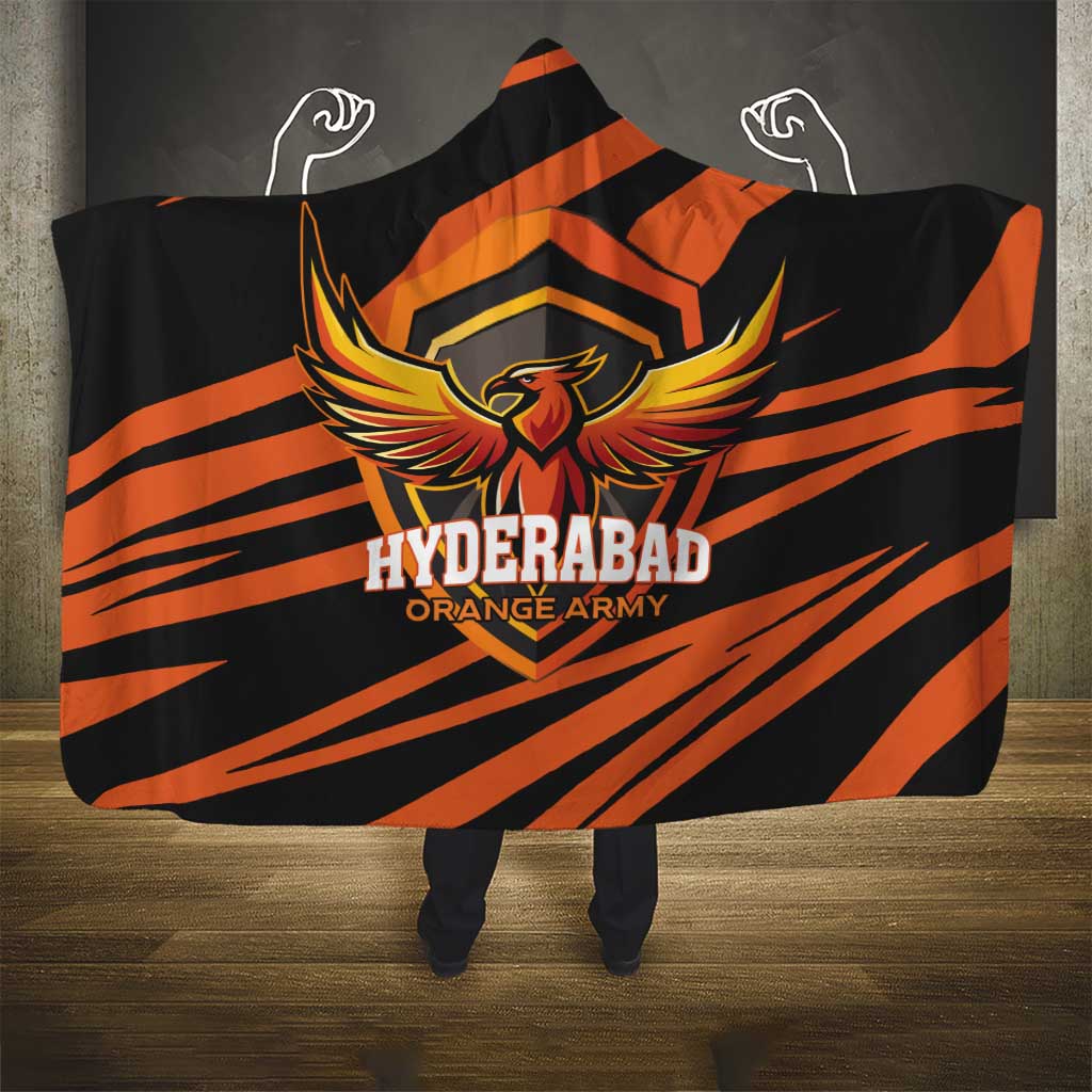 Hyderabad 2025 Cricket Sunrisers Hooded Blanket Orange Army Play With Fire