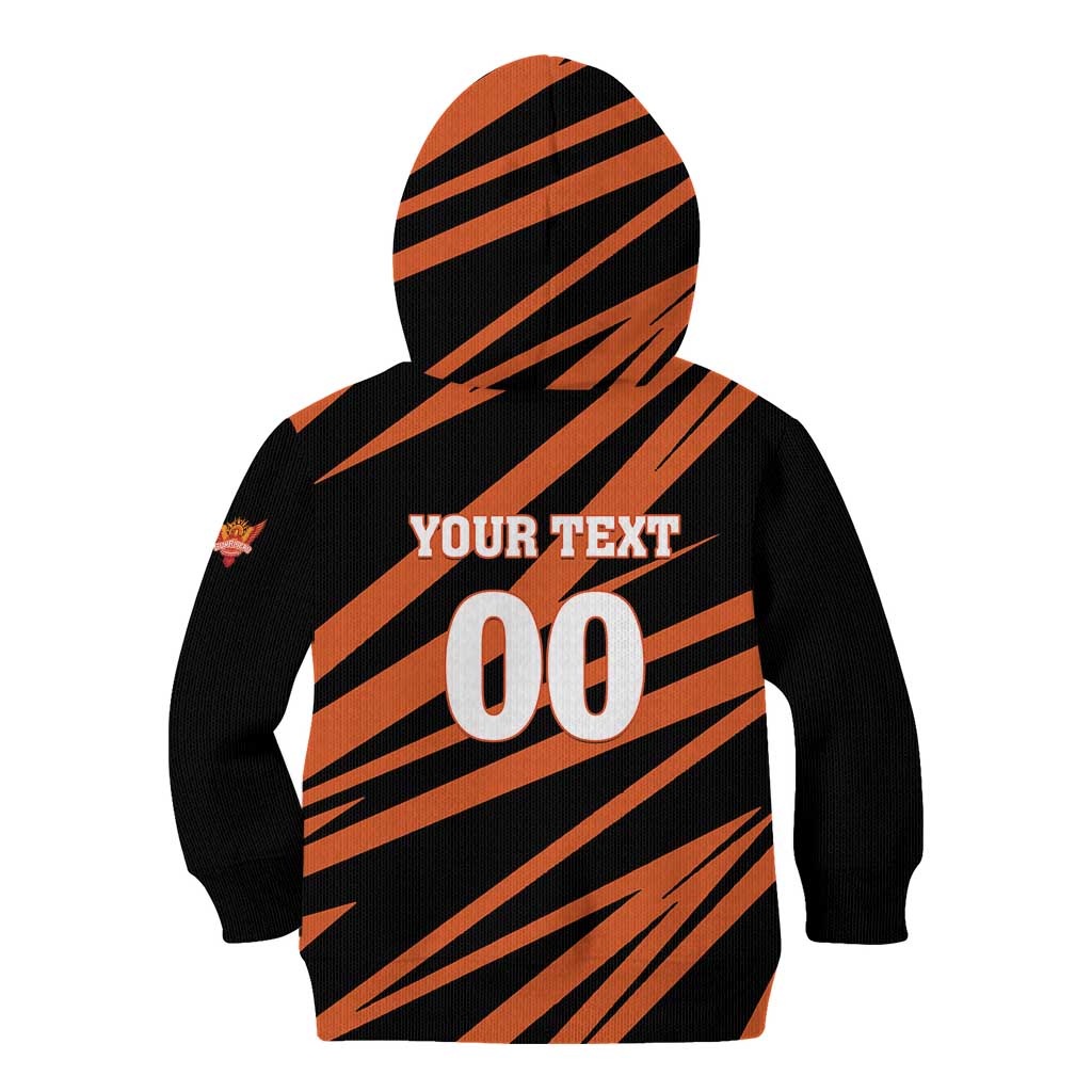 Custom Hyderabad 2025 Cricket Sunrisers Kid Hoodie Orange Army Play With Fire