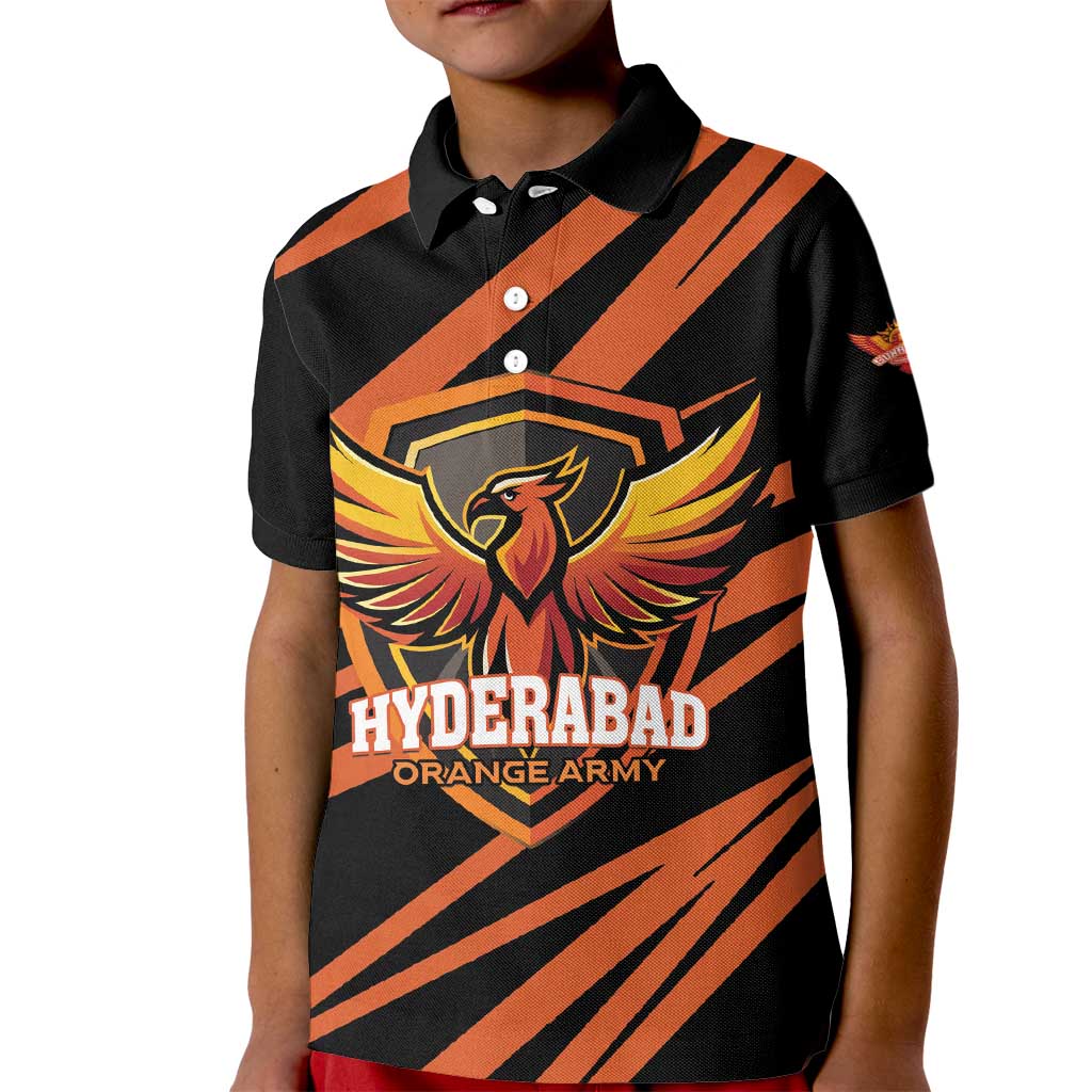 Custom Hyderabad 2025 Cricket Sunrisers Kid Polo Shirt Orange Army Play With Fire