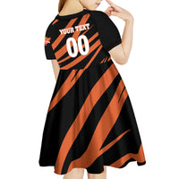 Custom Hyderabad 2025 Cricket Sunrisers Kid Short Sleeve Dress Orange Army Play With Fire