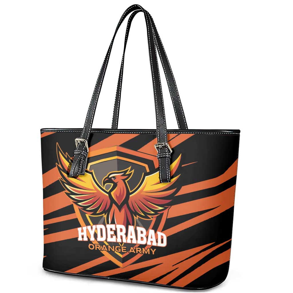 Hyderabad 2025 Cricket Sunrisers Leather Tote Bag Orange Army Play With Fire