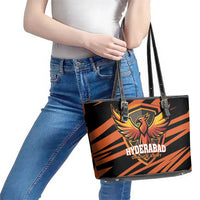 Hyderabad 2025 Cricket Sunrisers Leather Tote Bag Orange Army Play With Fire