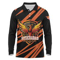 Custom Hyderabad 2025 Cricket Sunrisers Long Sleeve Polo Shirt Orange Army Play With Fire
