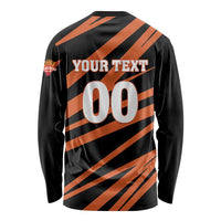 Custom Hyderabad 2025 Cricket Sunrisers Long Sleeve Shirt Orange Army Play With Fire
