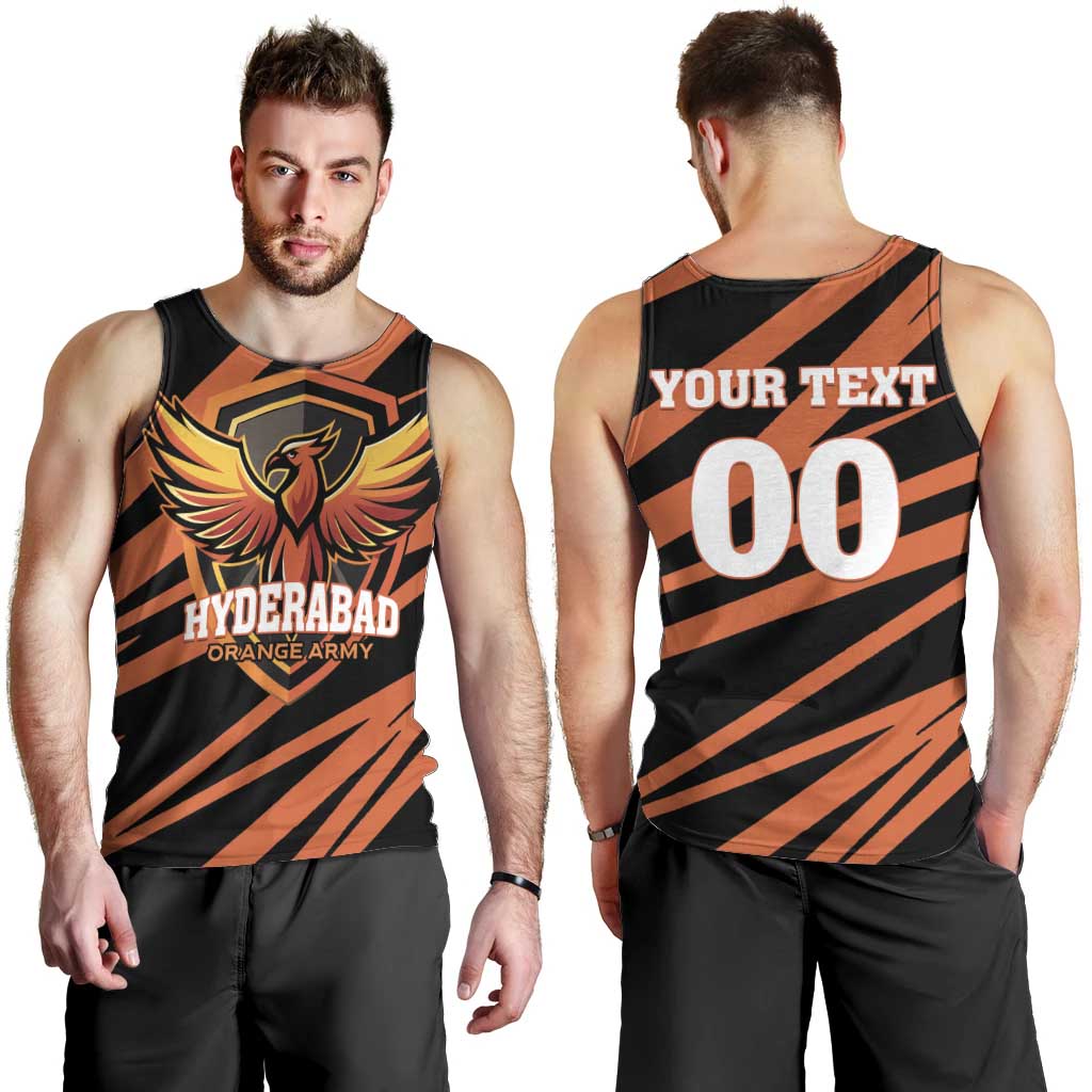 Custom Hyderabad 2025 Cricket Sunrisers Men Tank Top Orange Army Play With Fire