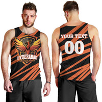 Custom Hyderabad 2025 Cricket Sunrisers Men Tank Top Orange Army Play With Fire