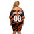 Custom Hyderabad 2025 Cricket Sunrisers Off Shoulder Short Dress Orange Army Play With Fire