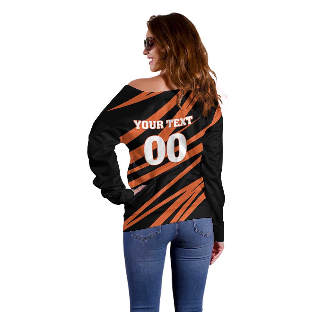 Custom Hyderabad 2025 Cricket Sunrisers Off Shoulder Sweater Orange Army Play With Fire