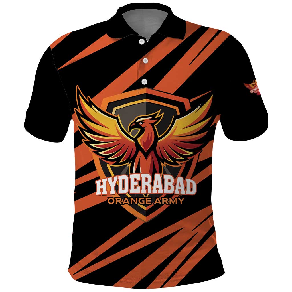 Custom Hyderabad 2025 Cricket Sunrisers Polo Shirt Orange Army Play With Fire