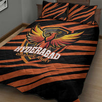 Hyderabad 2025 Cricket Sunrisers Quilt Bed Set Orange Army Play With Fire