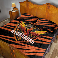 Hyderabad 2025 Cricket Sunrisers Quilt Bed Set Orange Army Play With Fire