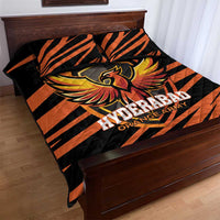 Hyderabad 2025 Cricket Sunrisers Quilt Bed Set Orange Army Play With Fire