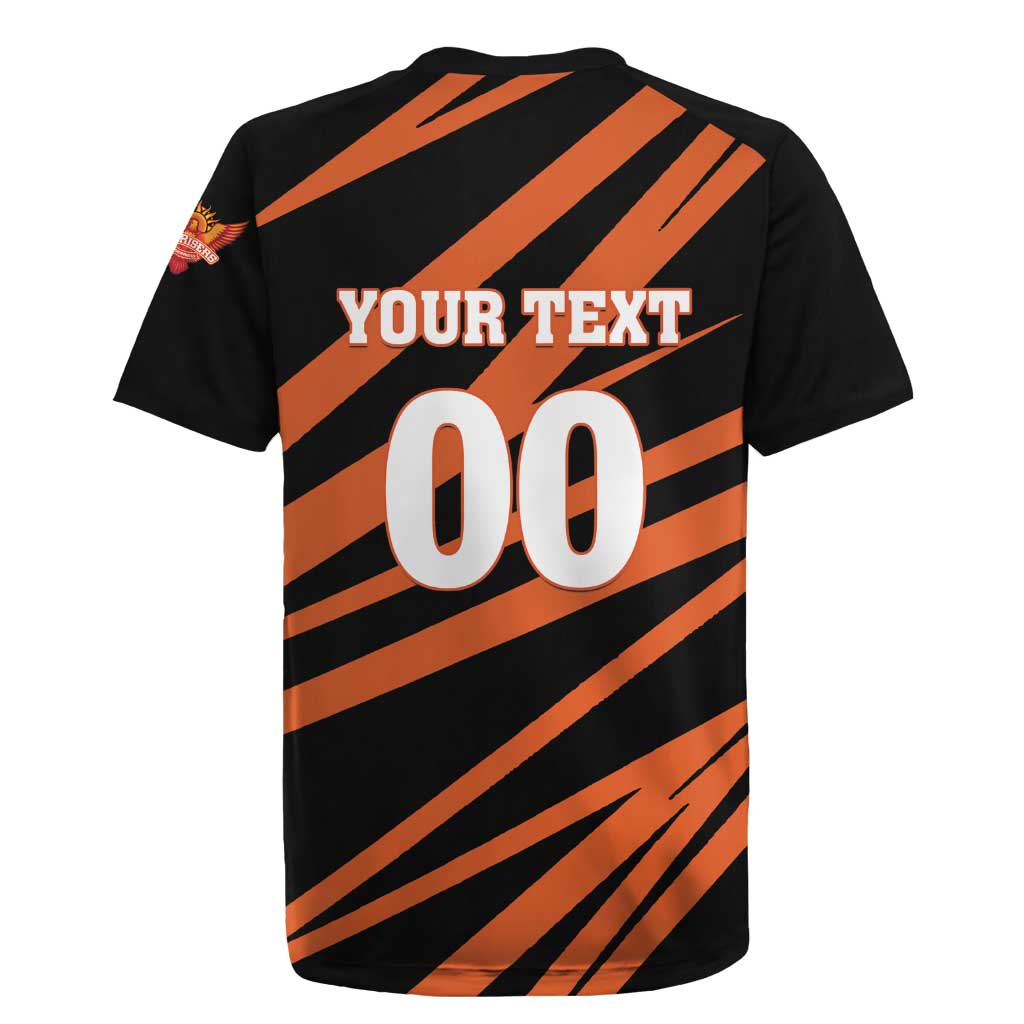 Custom Hyderabad 2025 Cricket Sunrisers Rugby Jersey Orange Army Play With Fire