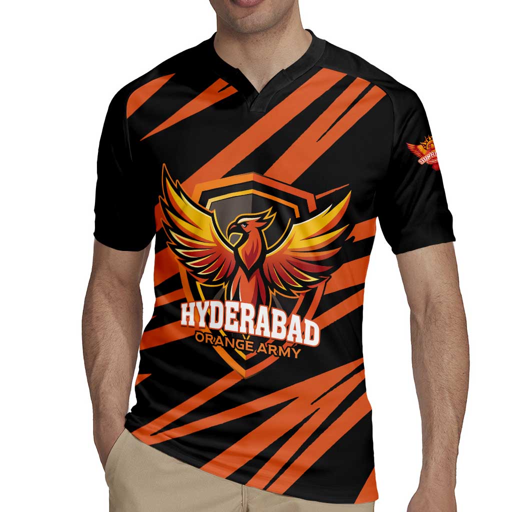 Custom Hyderabad 2025 Cricket Sunrisers Rugby Jersey Orange Army Play With Fire