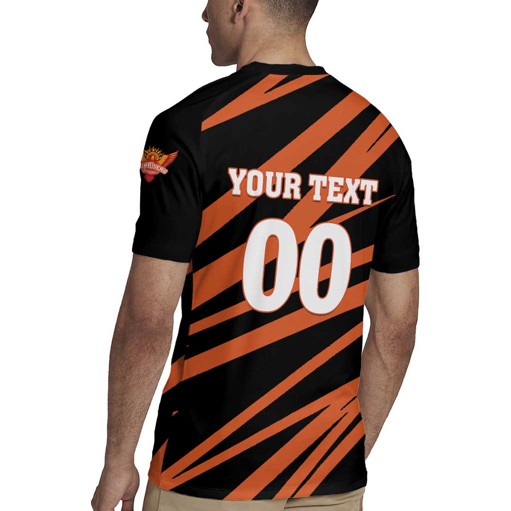 Custom Hyderabad 2025 Cricket Sunrisers Rugby Jersey Orange Army Play With Fire