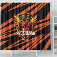 Hyderabad 2025 Cricket Sunrisers Shower Curtain Orange Army Play With Fire