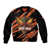Custom Hyderabad 2025 Cricket Sunrisers Sleeve Zip Bomber Jacket Orange Army Play With Fire