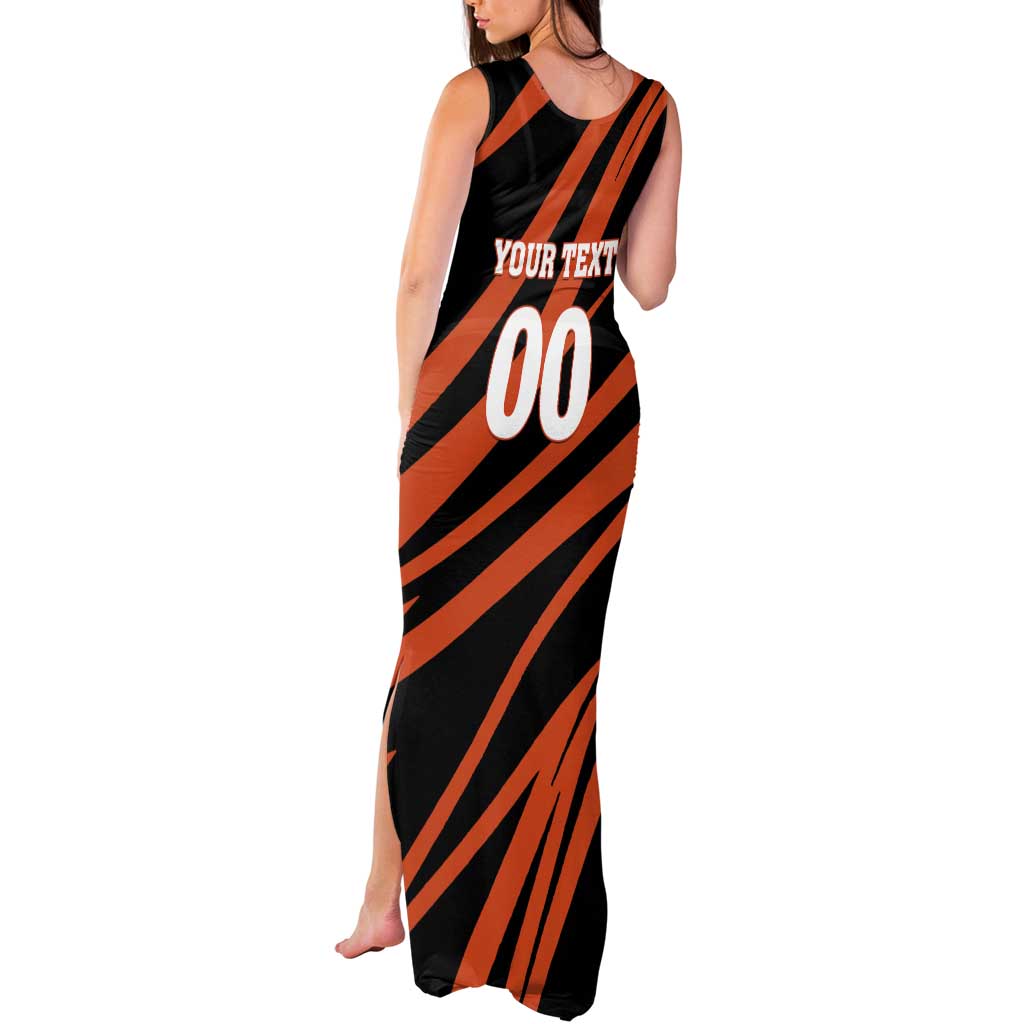 Custom Hyderabad 2025 Cricket Sunrisers Tank Maxi Dress Orange Army Play With Fire