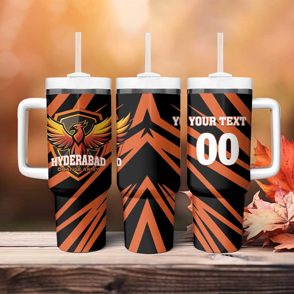 Custom Hyderabad 2025 Cricket Sunrisers Tumbler With Handle Orange Army Play With Fire