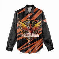 Custom Hyderabad 2025 Cricket Sunrisers Women Casual Shirt Orange Army Play With Fire