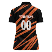 Custom Hyderabad 2025 Cricket Sunrisers Women Polo Shirt Orange Army Play With Fire