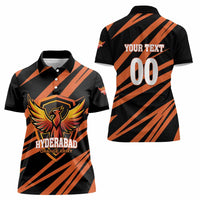 Custom Hyderabad 2025 Cricket Sunrisers Women Polo Shirt Orange Army Play With Fire