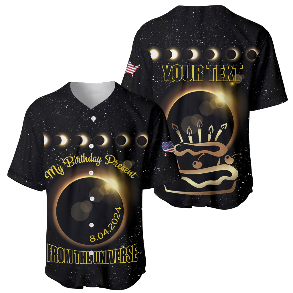 Personalized Total Solar Eclipse 2024 Baseball Jersey My Birthday Present From The Universe - Wonder Print Shop