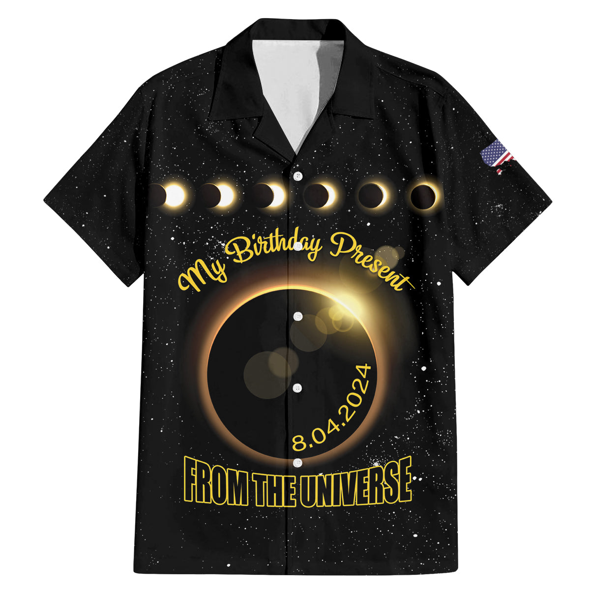 Personalized Total Solar Eclipse 2024 Family Matching Mermaid Dress and Hawaiian Shirt My Birthday Present From The Universe - Wonder Print Shop