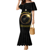 Personalized Total Solar Eclipse 2024 Family Matching Mermaid Dress and Hawaiian Shirt My Birthday Present From The Universe - Wonder Print Shop